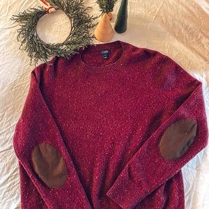 Women’s J Crew sweater with elbow patch detail